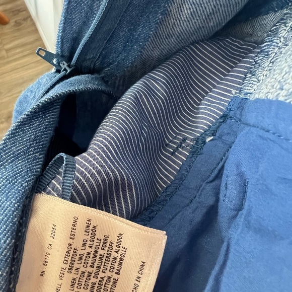 ANTHROPOLOGIE: Wide leg soft denim jumpsuit with sweetheart neckline. - Picture 5 of 5